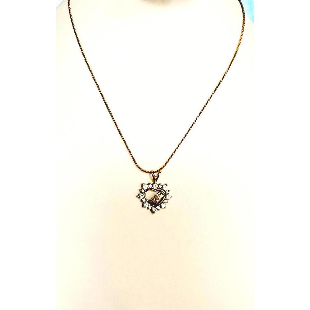 Lovely for Moms, Gold Tone Cubic Zirconia 14kt Gold Plated over Silver Heart